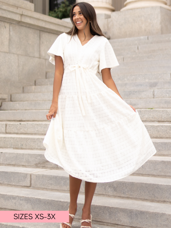 AlanaIvoryTexturedTieDress1.png Alana Ivory Textured Tie Dress