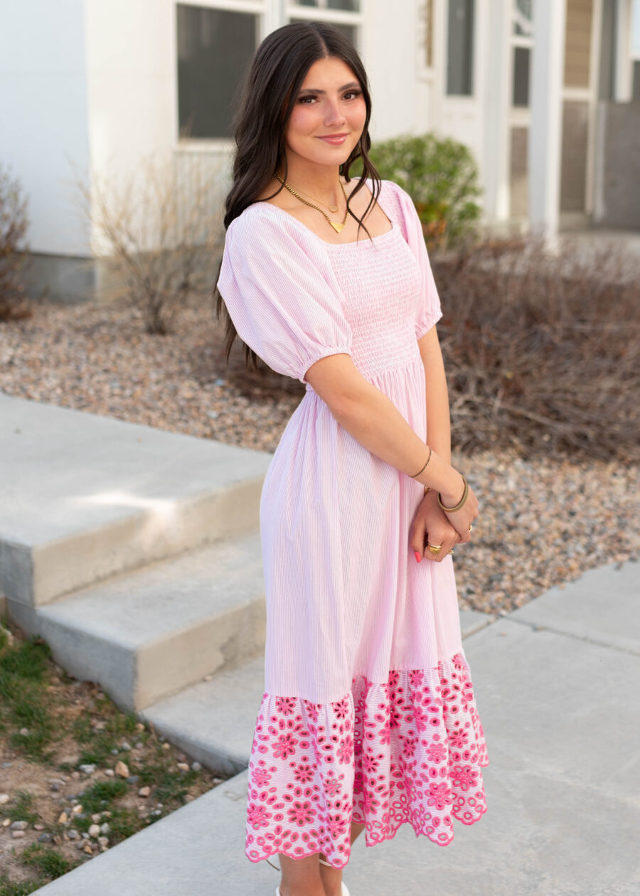AmaiahPinkStripeEyeletDress_DSC8137.jpg Amaiah Pink Stripe Eyelet Dress