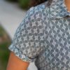 Amberly Navy Pattern Tiered Dress