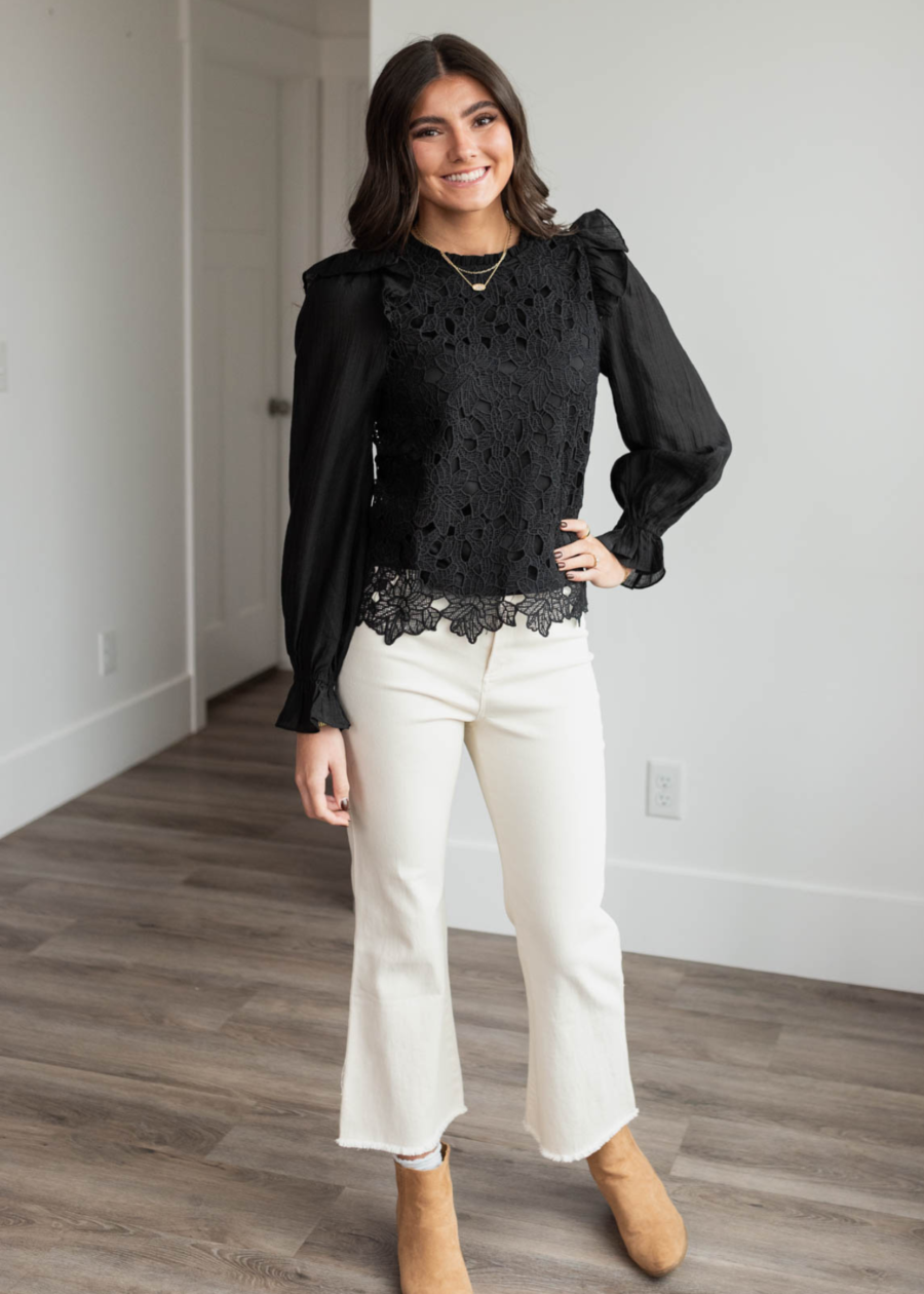 AubreyBlackLaceTopOdetteCreamHighRisePants7.png Aubrey Black Lace Top