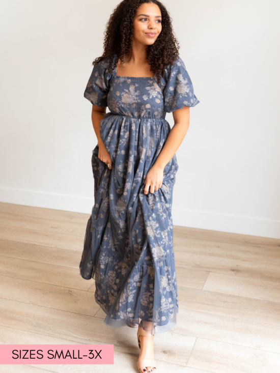 Aunika Navy Multi Floral Dress