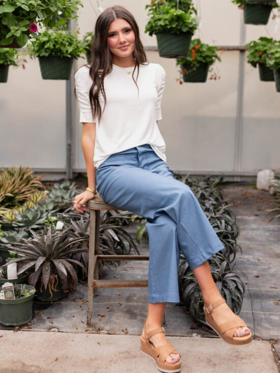 BrittonIvoryRuffleSleeveTop.jpg Britton Ivory Ruffle Sleeve Top