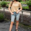 Britton Light Tan Ruffle Sleeve Top