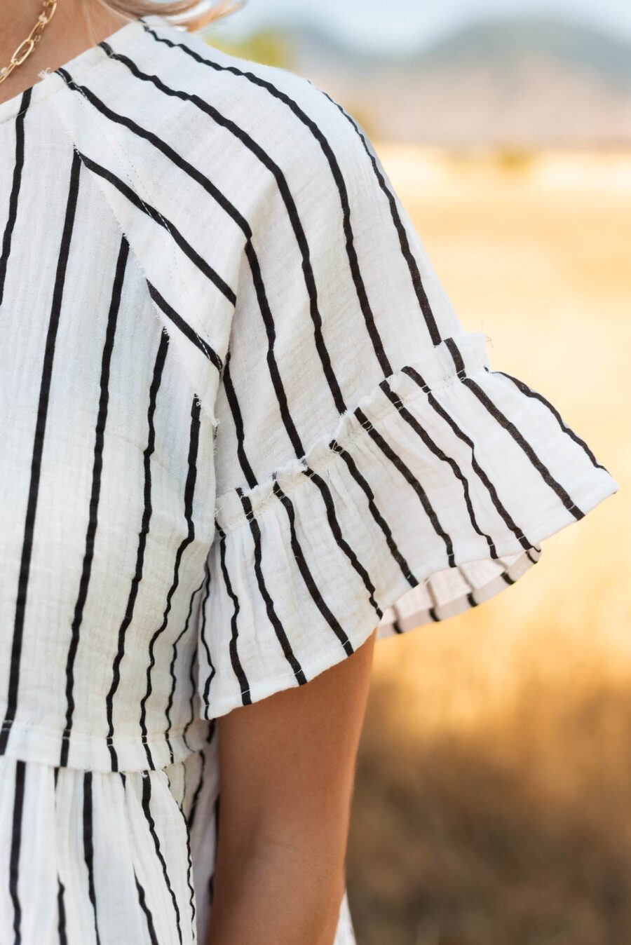 BrynnBlackStripedPeplumTop_DSC0604.jpg Brynn Black Striped Peplum Top