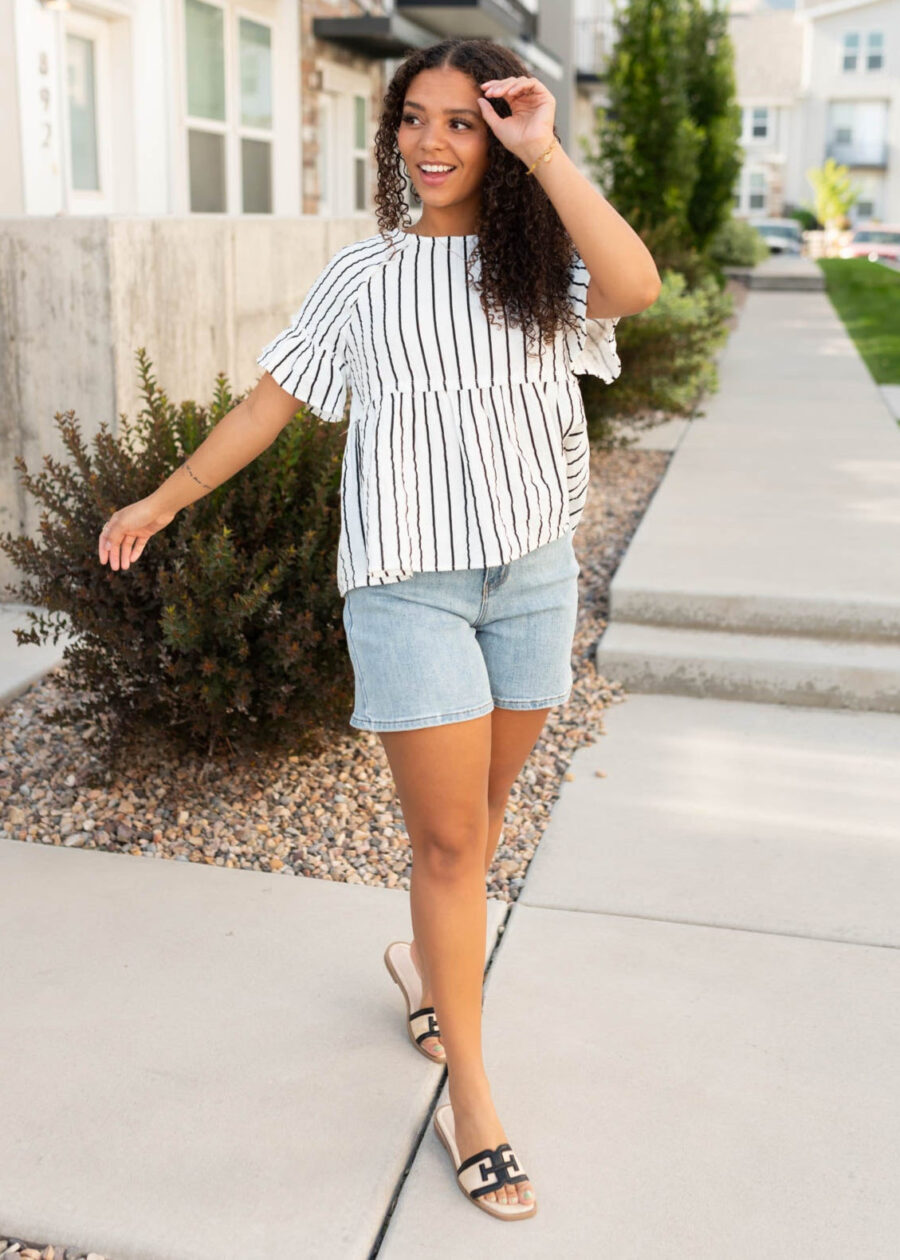 BrynnBlackStripedPeplumTop_DSC0839.jpg Brynn Black Striped Peplum Top
