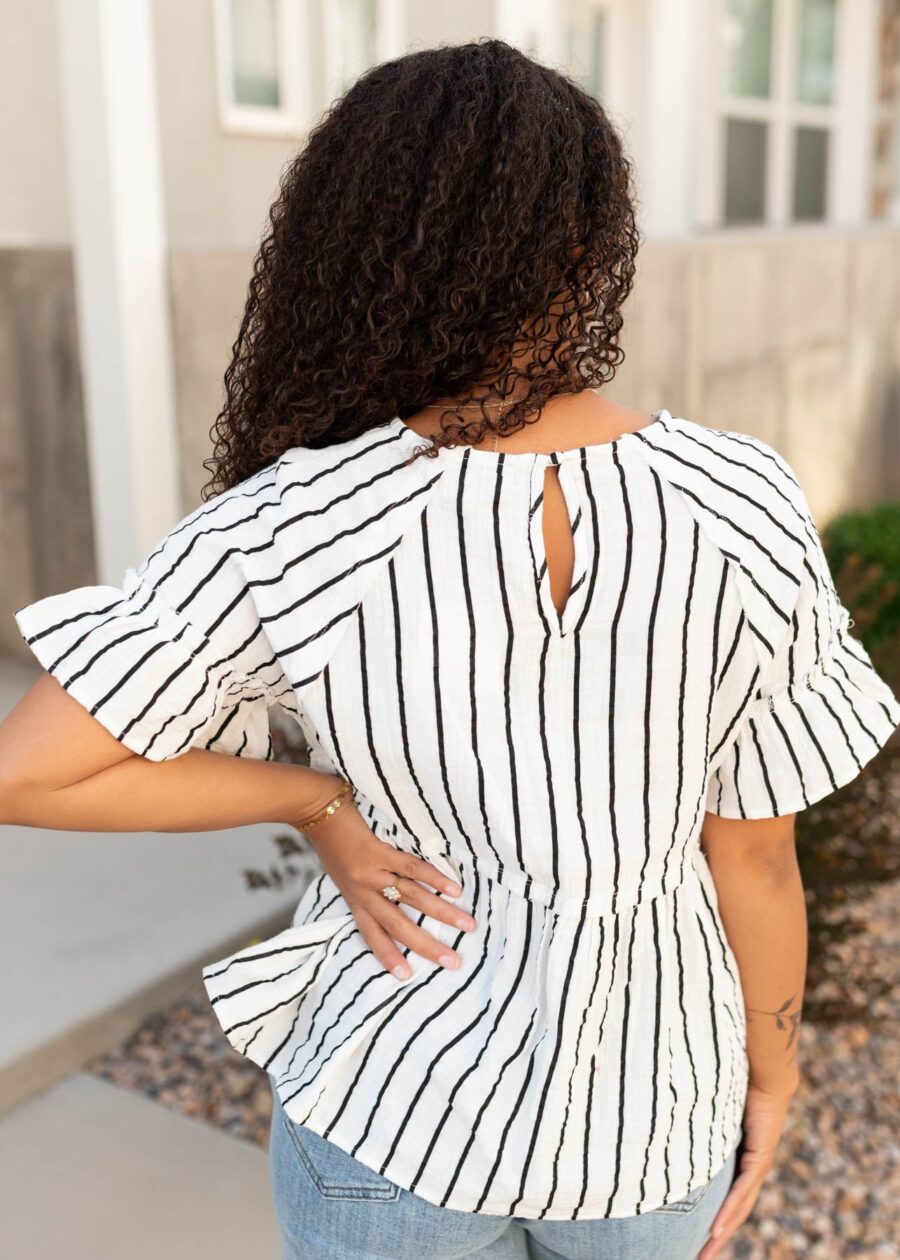 BrynnBlackStripedPeplumTop_DSC0851.jpg Brynn Black Striped Peplum Top
