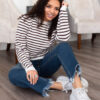 Milah Brown Stripe Pullover