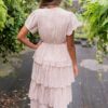 Mira Blush Rose Tiered Ruffle Dress