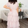 Mira Blush Rose Tiered Ruffle Dress