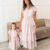 Mira Blush Rose Tiered Ruffle Dress