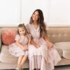Mira Blush Rose Tiered Ruffle Dress