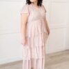 Mira Blush Rose Tiered Ruffle Dress