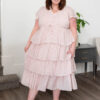 Mira Blush Rose Tiered Ruffle Dress