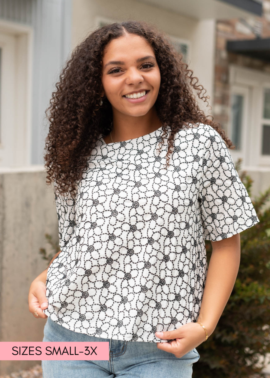 MyraBlackFloralEmbroideredShirt.png Myra Black Floral Embroidered Shirt