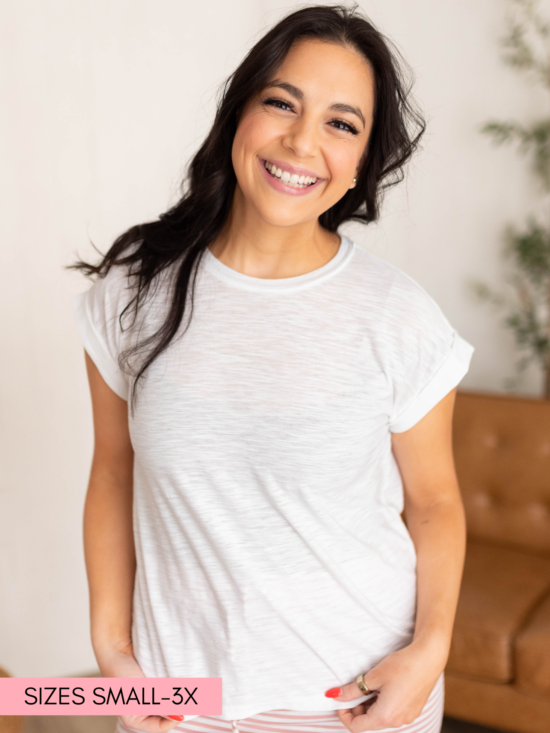 Nicole White Cap Sleeve Top