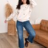 Peyton Cream Bow Pullover