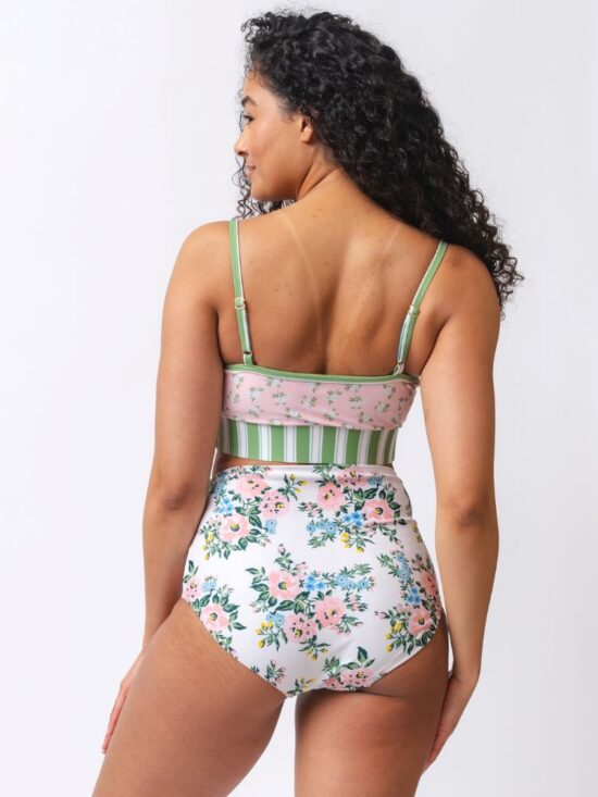 Somerset Floral/ Basil Stripe Reversible Ultra High-Waist Bottom