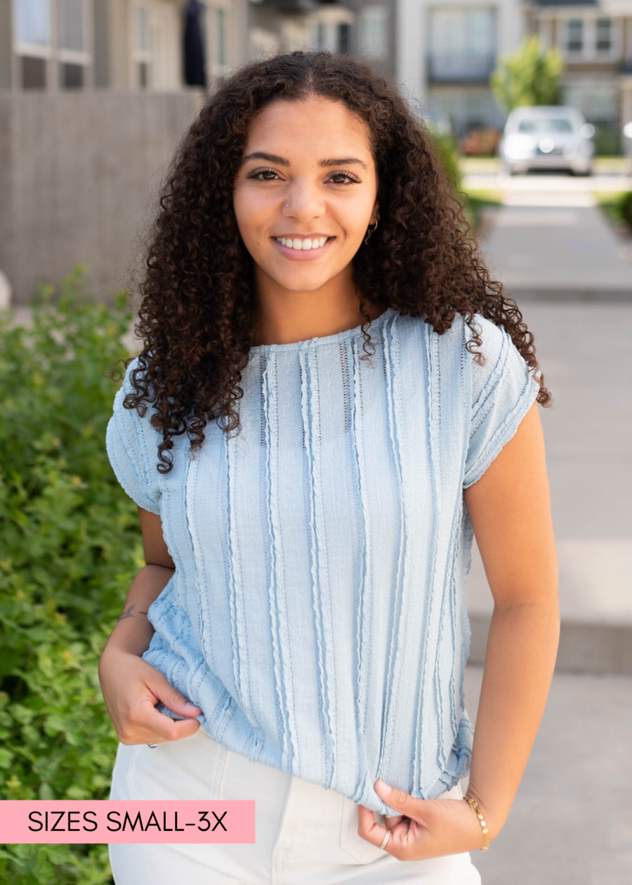 RuthBlueTexturedTop.png Ruth Blue Textured Top
