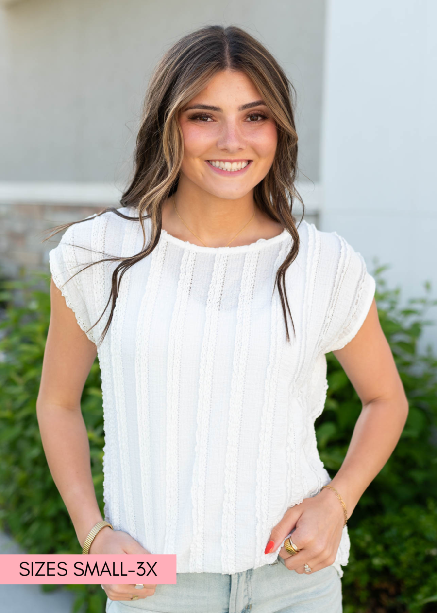 RuthWhiteTexturedTop.png Ruth White Textured Top
