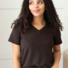 The Classic Brown V-Neck Top