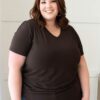 The Classic Brown V-Neck Top