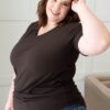 The Classic Brown V-Neck Top