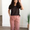 The Classic Brown V-Neck Top