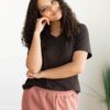 The Classic Brown V-Neck Top