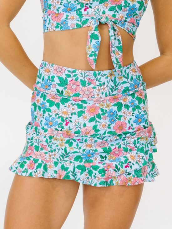 Trellis Floral Ruffle Skirt w/ Bottoms