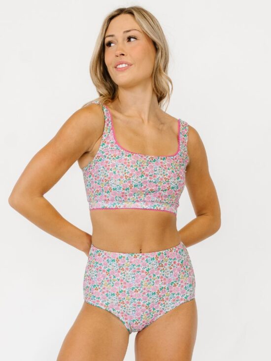 Whimsy Floral / Trellis Floral Reversible Ultra High-Waist Bottom